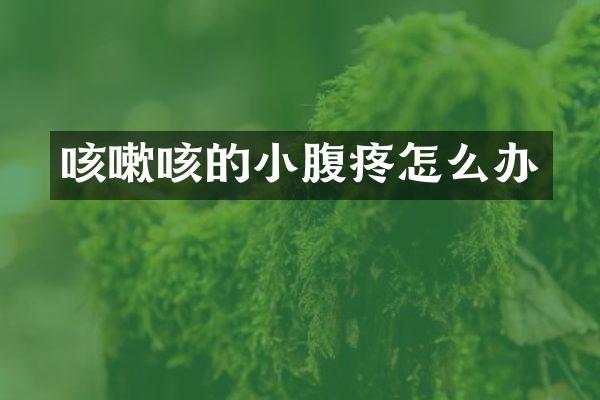 咳嗽咳的小腹疼怎么办