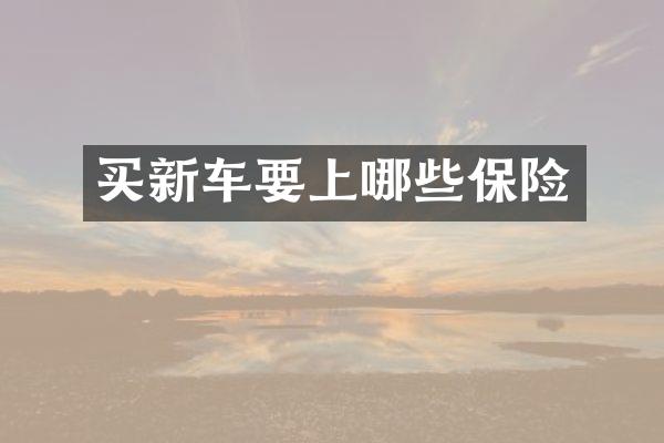 买新车要上哪些保险