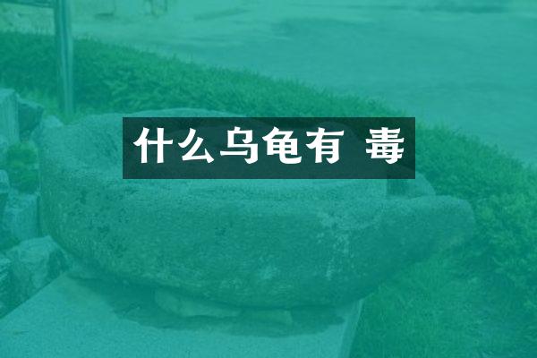 什么乌龟有 毒