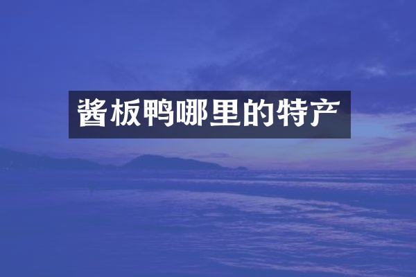 酱板鸭哪里的特产
