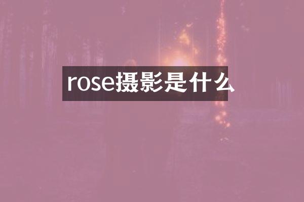 rose摄影是什么