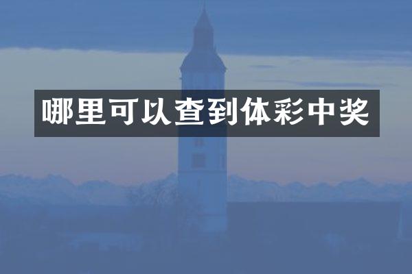 哪里可以查到体彩中奖