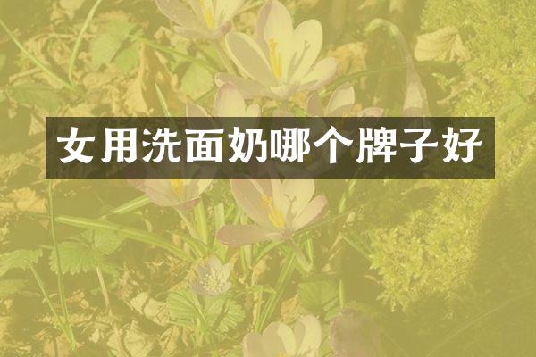 女用洗面奶哪个牌子好