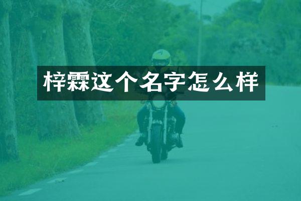 梓霖这个名字怎么样