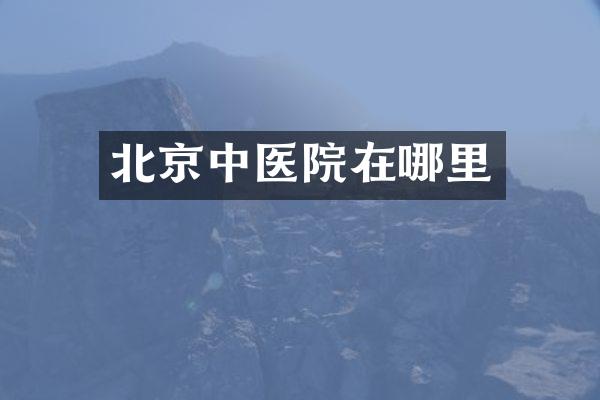 北京中医院在哪里