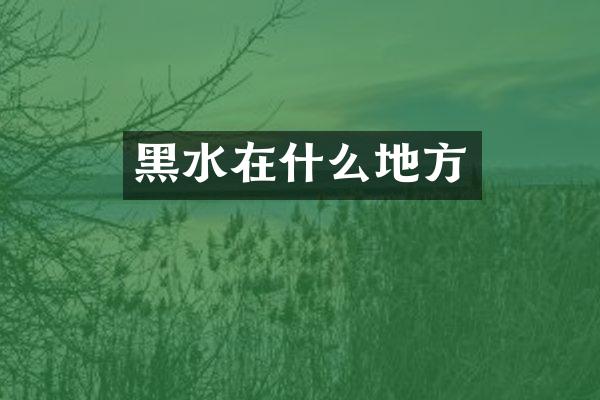 黑水在什么地方
