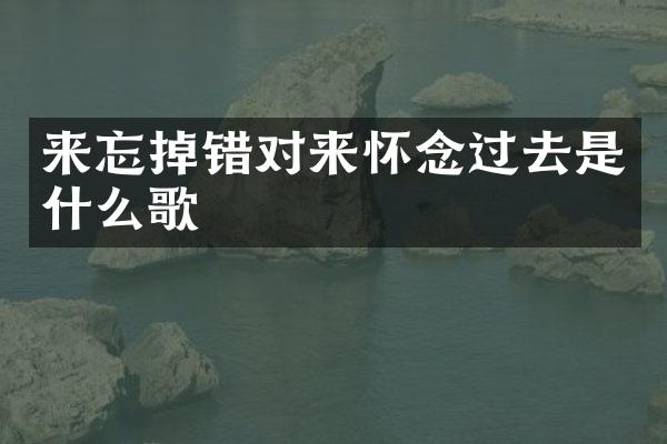 来忘掉错对来怀念过去是什么歌