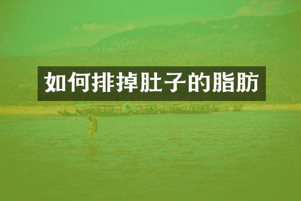 如何排掉肚子的脂肪