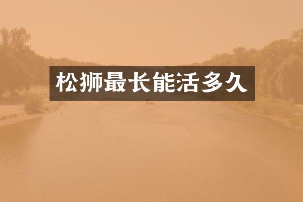 松狮最长能活多久