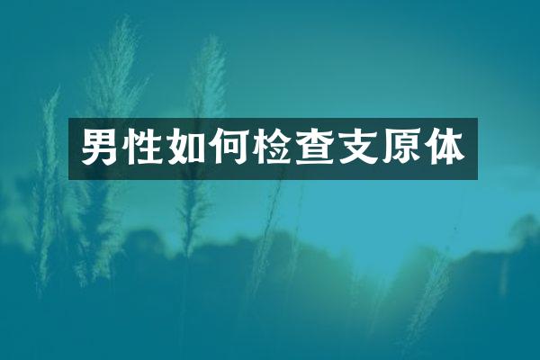 男性如何检查支原体