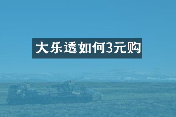 大如何3元购