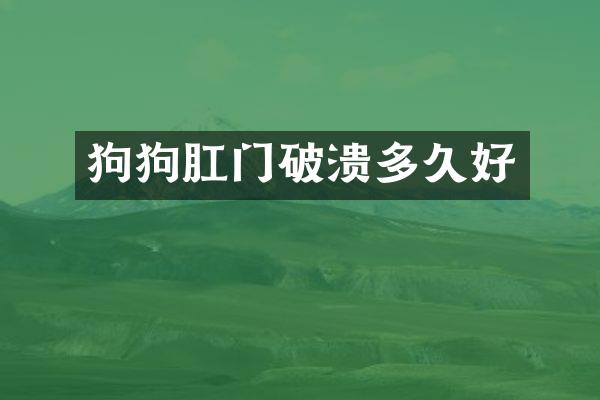 狗狗破溃多久好