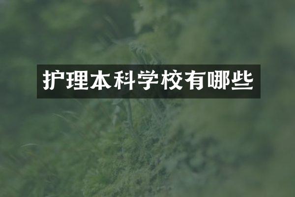 护理本科学校有哪些