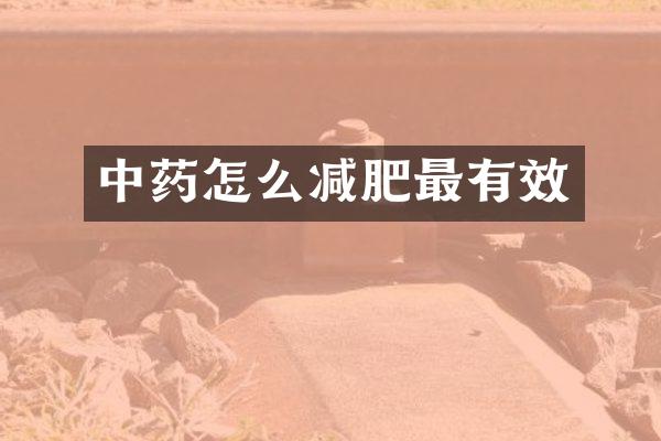 中药怎么减肥最有效