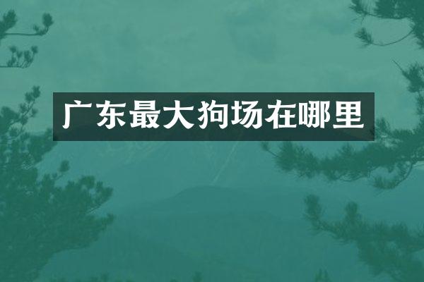 广东最大狗场在哪里