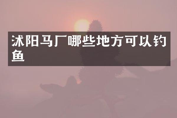沭阳马厂哪些地方可以钓鱼