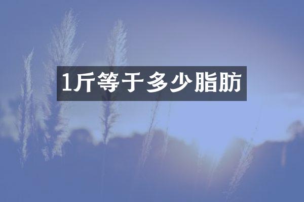 1斤等于多少脂肪