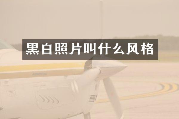 黑白照片叫什么风格