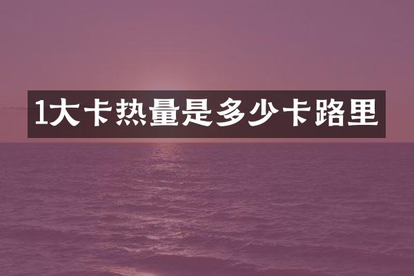 1大卡热量是多少卡路里