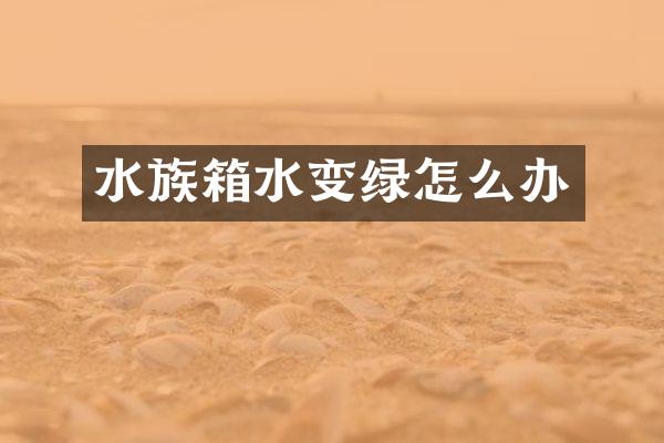 水族箱水变绿怎么办
