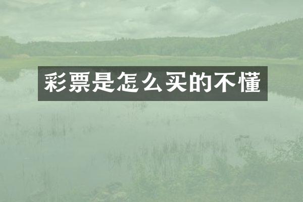 彩票是怎么买的不懂
