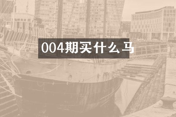 004期马