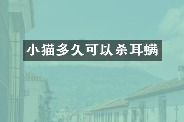 小猫多久可以杀耳螨