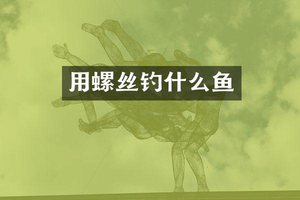 用螺丝钓什么鱼