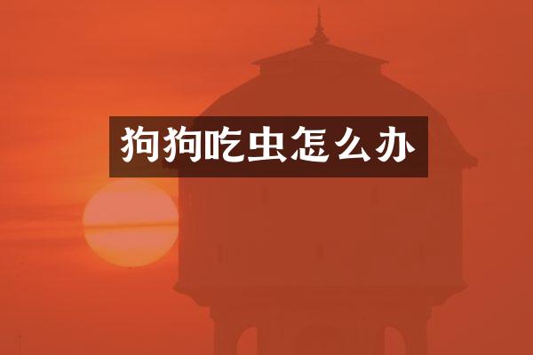 狗狗吃虫怎么办