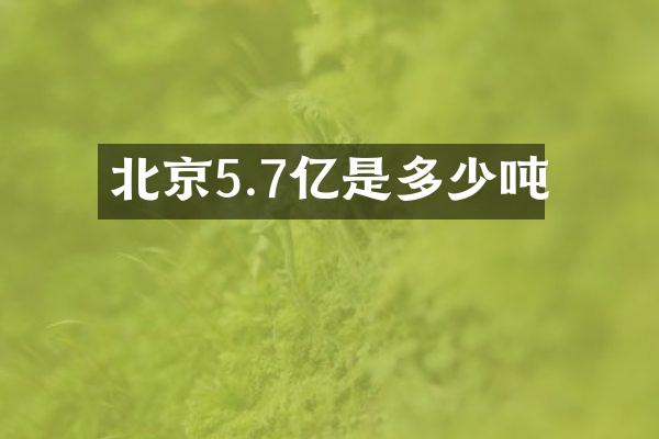北京5.7亿是多少吨