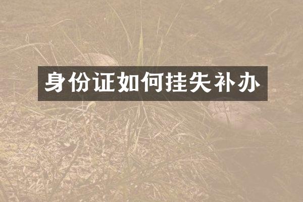 身份证如何挂失补办