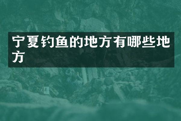 宁夏钓鱼的地方有哪些地方