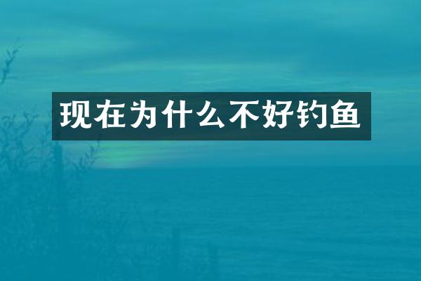 现在为什么不好钓鱼