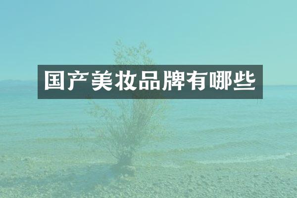 国产美妆品牌有哪些
