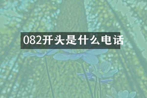 082开头是什么电话