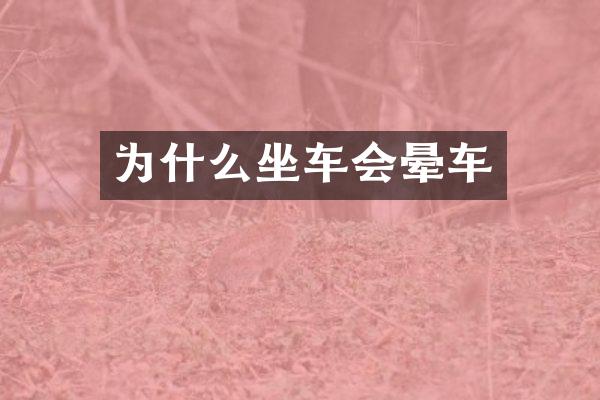 为什么坐车会晕车
