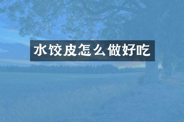 水饺皮怎么做好吃
