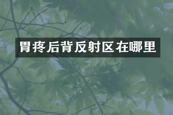 胃疼后背反射区在哪里