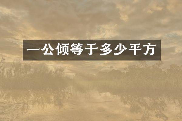 一公倾等于多少平方