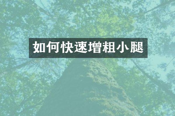 如何快速增粗小腿
