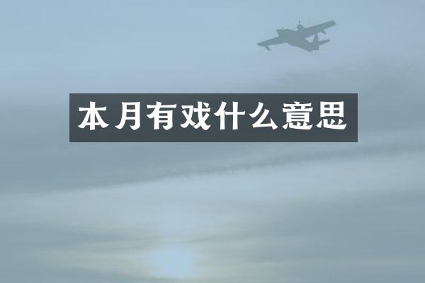 本月有戏什么意思