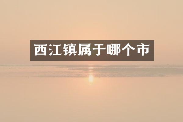 西江镇属于哪个市