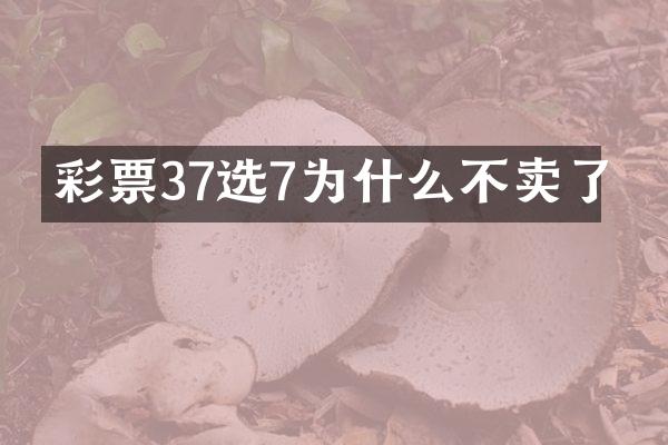 彩票37选7为什么不卖了