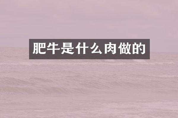 肥牛是什么肉做的