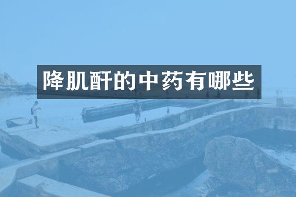 降肌酐的中药有哪些