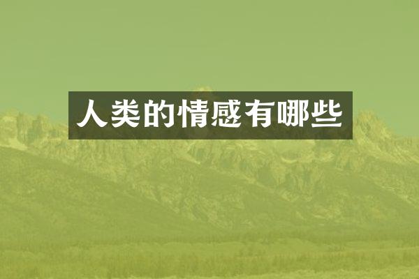 人类的情感有哪些