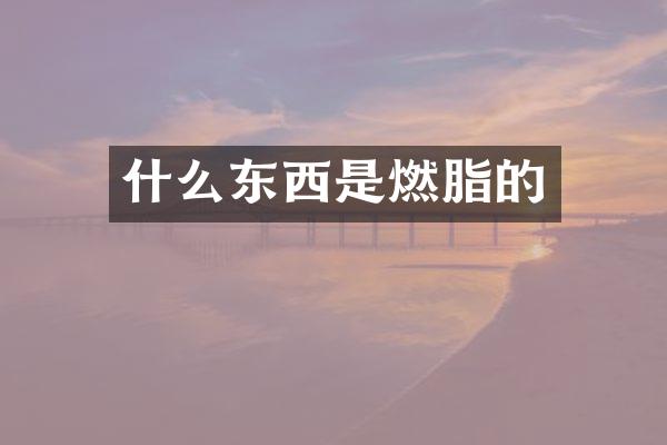 什么东西是燃脂的