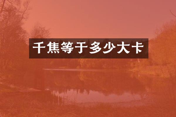 千焦等于多少大卡