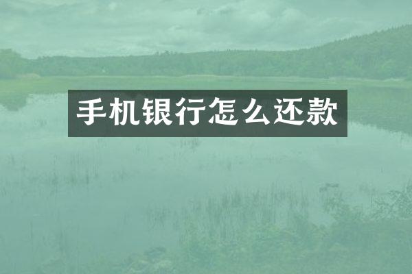 手机银行怎么还款