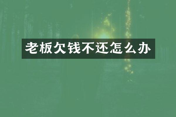 老板不还怎么办